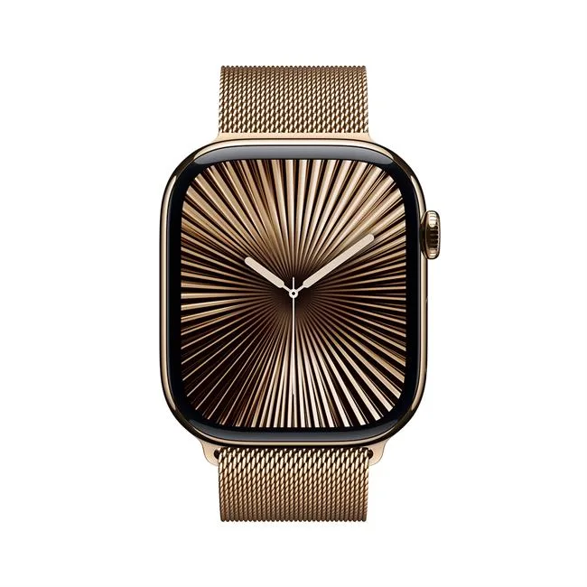 Apple Watch Series 10 GPS + Cellular 46mm viền Titanium dây Milan màu Titan vàng – ảnh 2