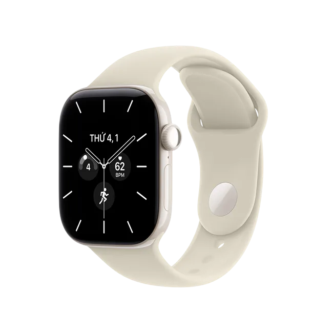 Apple Watch Series 12 GPS + Cellular 46mm viền Ceramic dây silicone màu Trắng – ảnh 1
