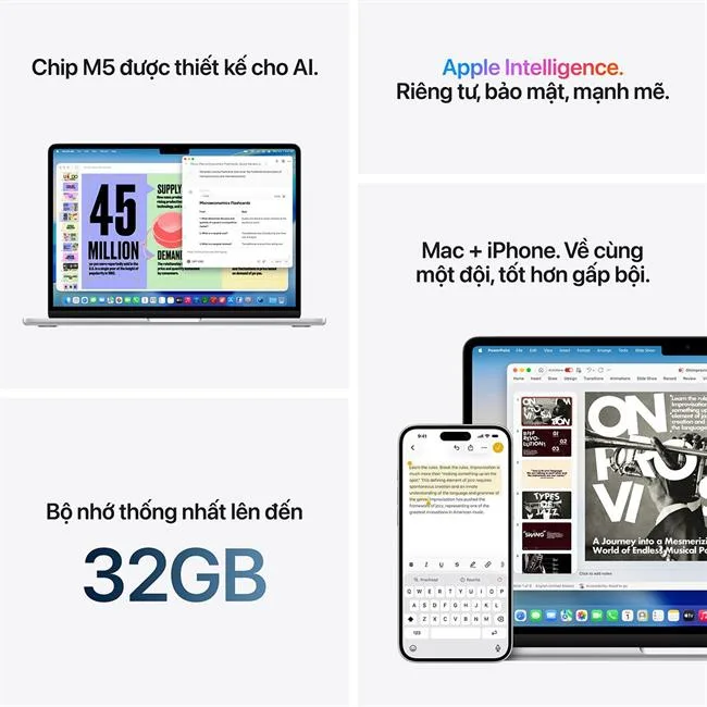 MacBook Air 13 inch M5 32GB/512GB 35W màu Xanh đen – ảnh 35