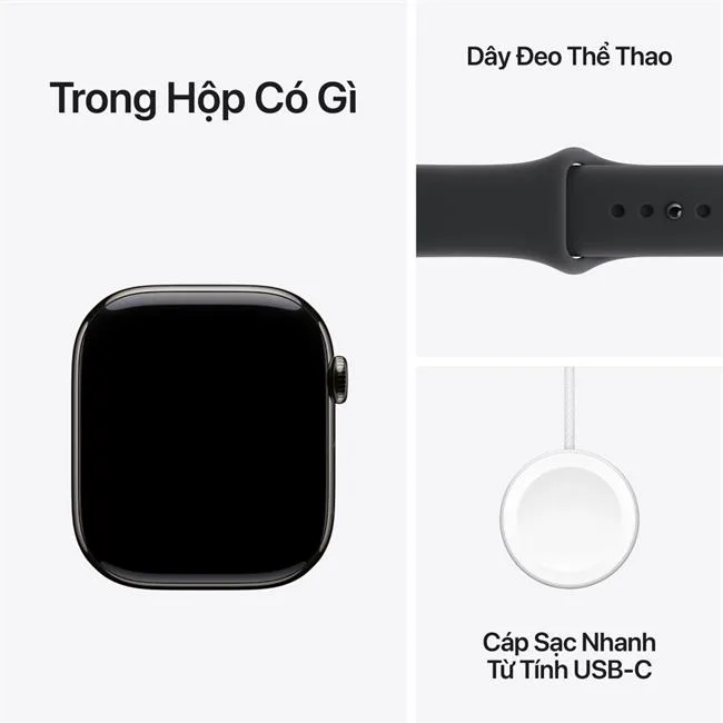 Apple Watch Series 11 GPS + Cellular 42mm viền Titanium dây thể thao màu Titan xám – ảnh 24