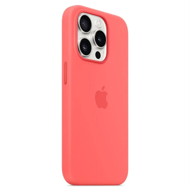 Ốp lưng Magsafe cho iPhone 15 Pro Silicone Apple màu Hồng đào – ảnh 4