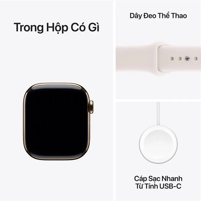 Apple Watch Series 11 GPS + Cellular 42mm viền Titanium dây thể thao màu Titan vàng – ảnh 16