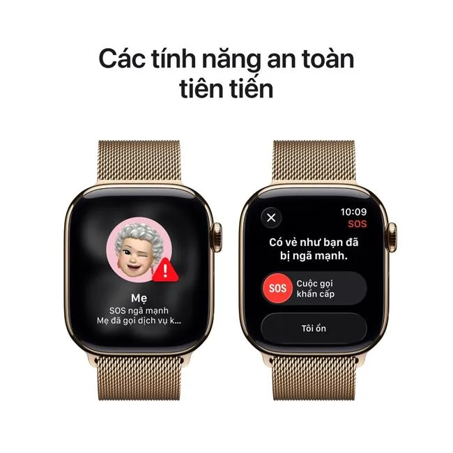 Apple Watch Series 11 GPS + Cellular 42mm viền Titanium dây Milan màu Titan vàng – ảnh 14