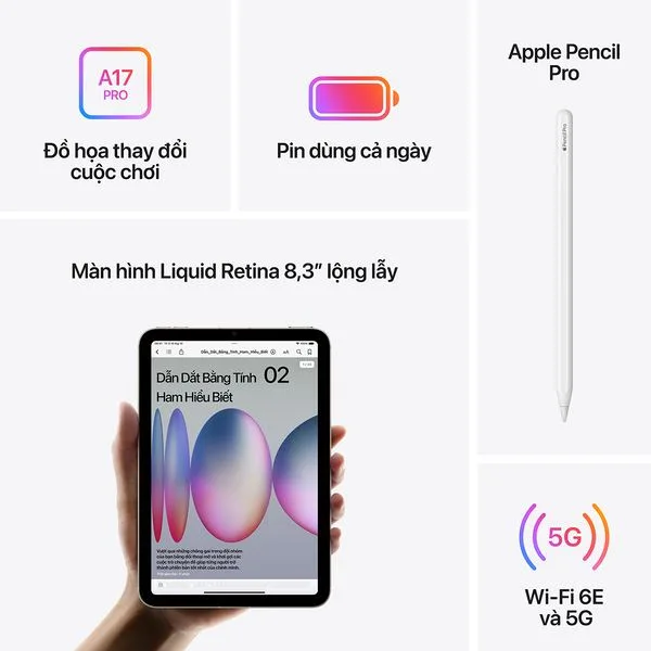 iPad mini 7 5G màu Đen - Xám – ảnh 7
