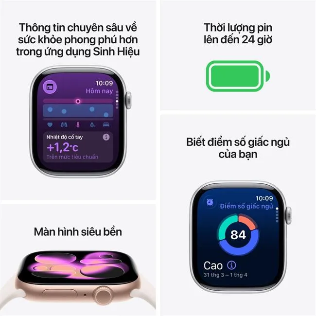 Apple Watch Series 11 GPS + Cellular 42mm viền Titanium dây thể thao màu Titan tự nhiên – ảnh 3