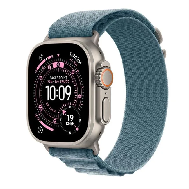 Dây Quấn Alpine Apple Watch 49mm khoá Natural Titanium MFTH4 màu Xanh dương nhạt – ảnh 3
