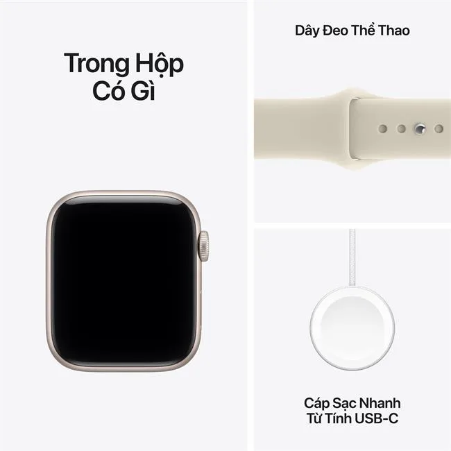 Apple Watch SE 3 GPS 44mm viền nhôm dây thể thao 2026 màu Vàng đồng – ảnh 8