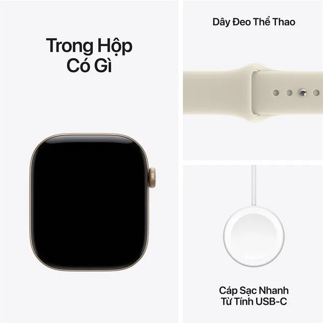 Apple Watch Series 12 GPS 42mm viền nhôm dây silicone màu Trắng - Vàng – ảnh 18