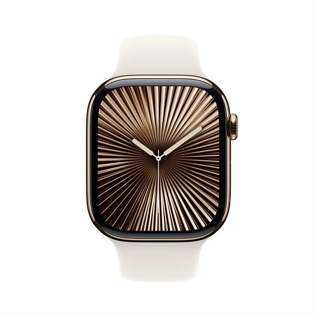 Apple Watch Series 10 GPS + Cellular 46mm viền Titanium dây thể thao màu Titan vàng – ảnh 3