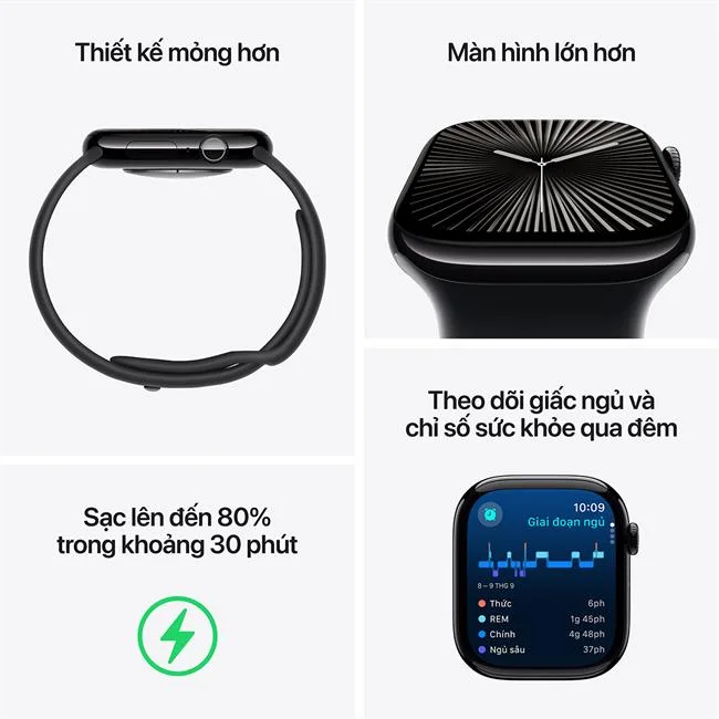 Apple Watch Series 10 GPS + Cellular 46mm viền Titanium dây thể thao màu Titan vàng – ảnh 4