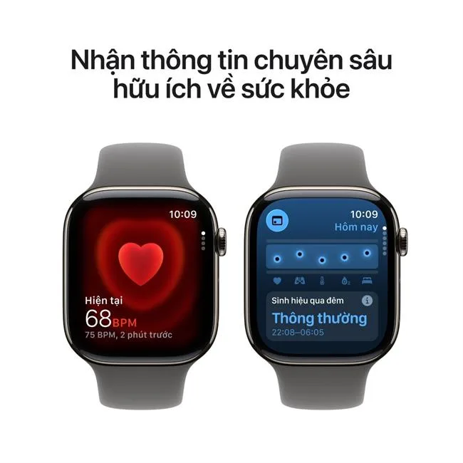 Apple Watch Series 11 GPS + Cellular 42mm viền Titanium dây thể thao màu Titan tự nhiên – ảnh 5