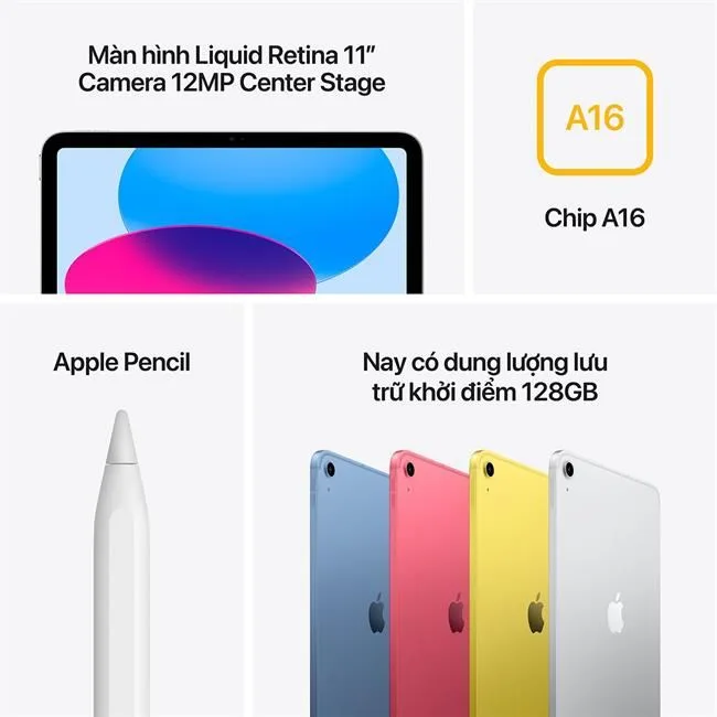 iPad A16 5G 128 GB màu Hồng – ảnh 23