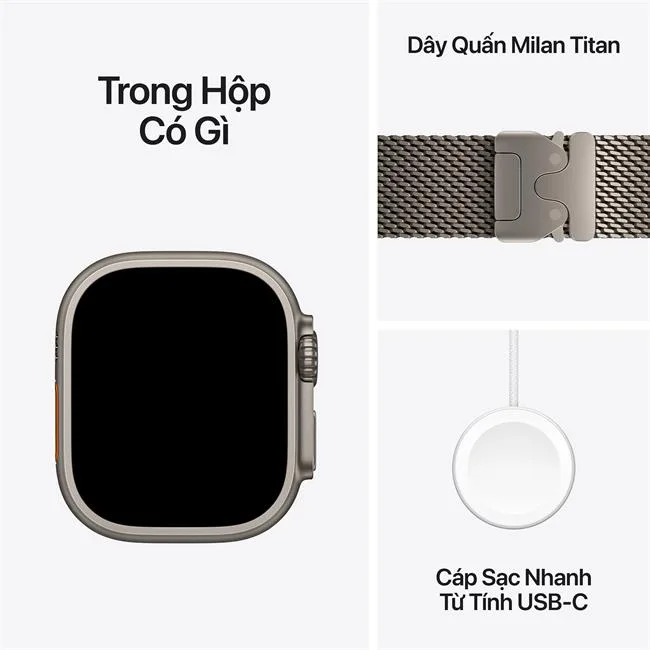 Apple Watch Ultra 4 GPS + Cellular 49mm viền Titanium dây Milan màu Titan tự nhiên – ảnh 17