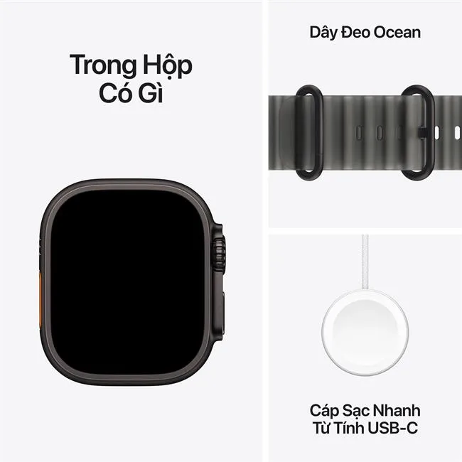 Apple Watch Ultra 4 GPS + Cellular 49mm viền Titanium dây Ocean màu Titan đen – ảnh 8