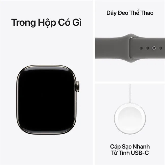 Apple Watch Series 11 GPS + Cellular 42mm viền Titanium dây thể thao màu Titan tự nhiên – ảnh 8