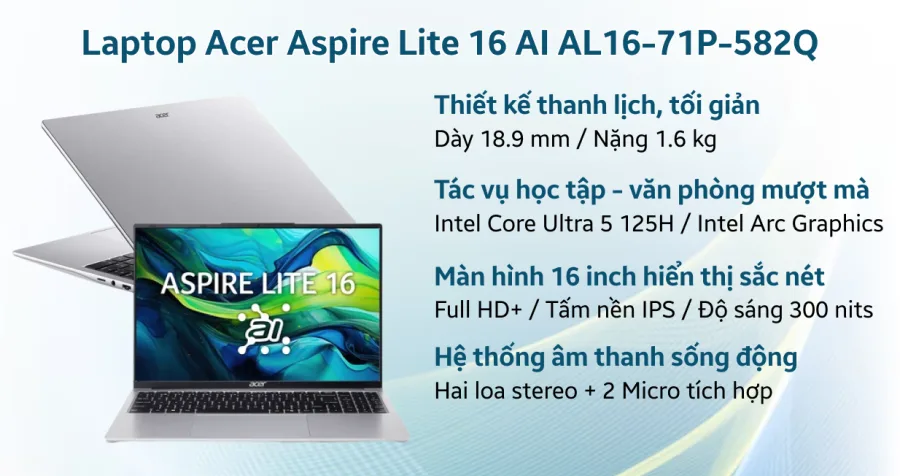 Acer Aspire Lite 16 AI AL16-71P-582Q – ảnh 11