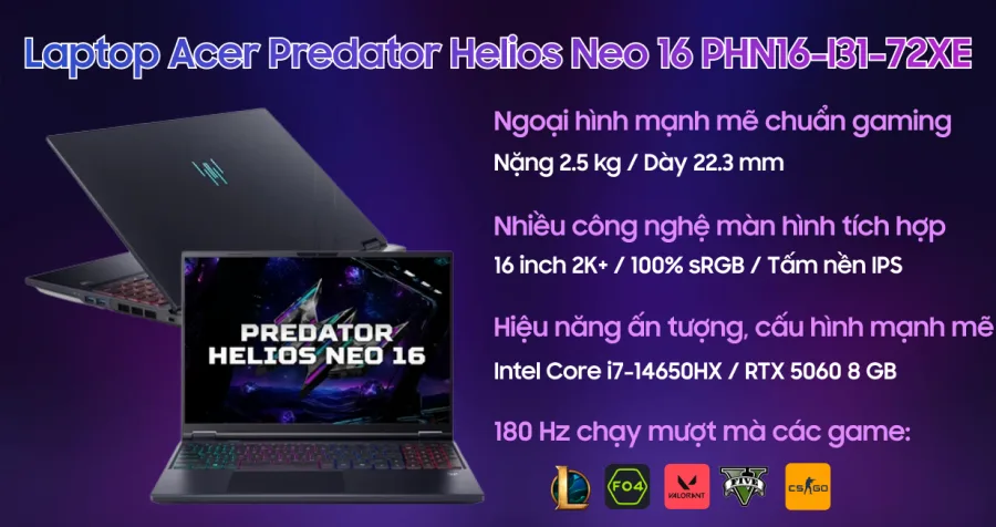 Acer Gaming Predator Helios Neo 16 PHN16-I31-72XE – ảnh 12