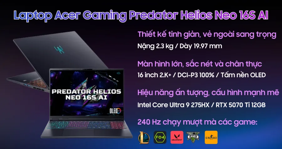 Acer Gaming Predator Helios Neo 16S AI PHN16S-71-95MS – ảnh 2