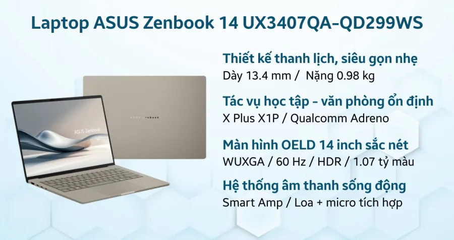 ASUS Zenbook A14 UX3407QA-QD299WS – ảnh 2