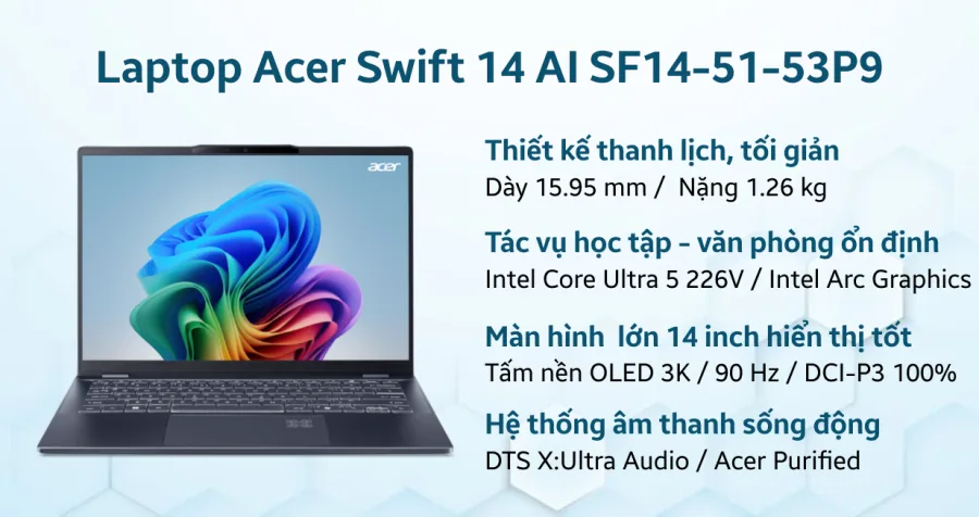 Acer Swift 14 AI SF14-51-53P9 – ảnh 11