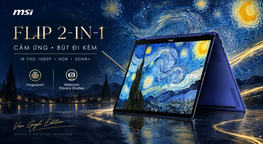 MSI Prestige 14 Flip AI+ Vincent van Gogh Edition - The Starry Night 14T235-259VN – ảnh 2