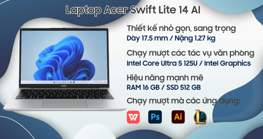 Acer Swift Lite 14 AI SFL14-51M-56HS – ảnh 2