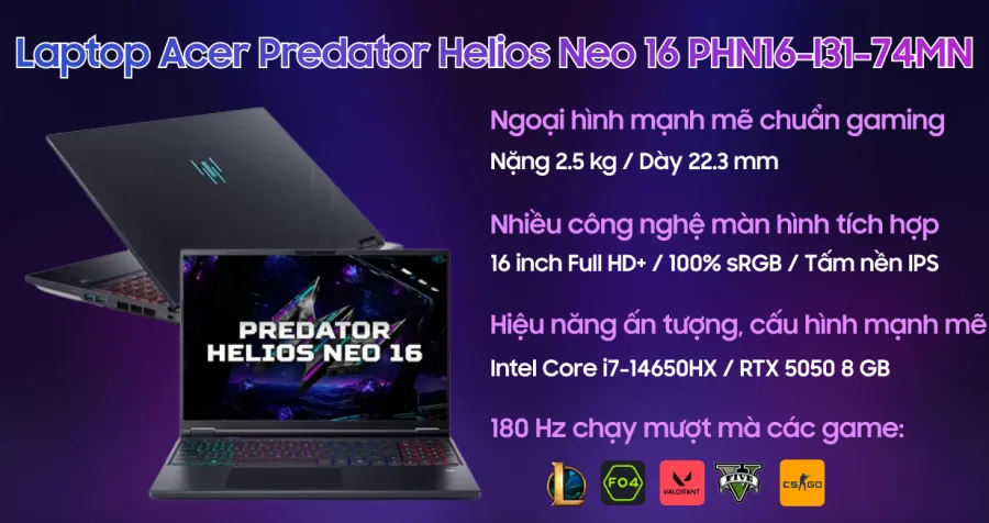 Acer Gaming Predator Helios Neo 16 PHN16-I31-74MN – ảnh 12