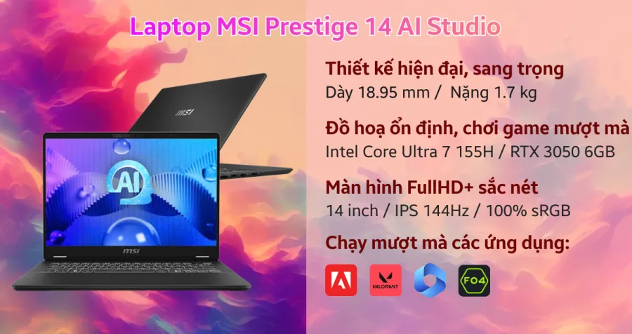 MSI Prestige 14 AI Studio C1UDXG-058VN – ảnh 6