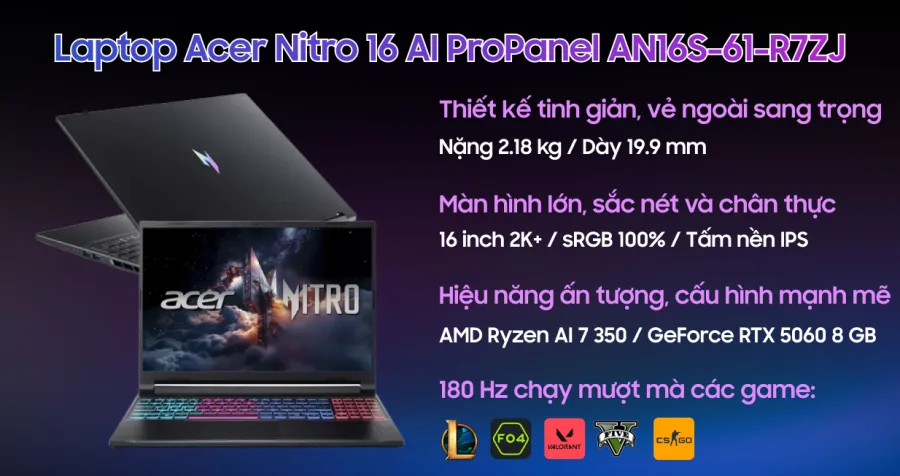 Acer Gaming Nitro 16 AI ProPanel AN16S-61-R7ZJ – ảnh 12