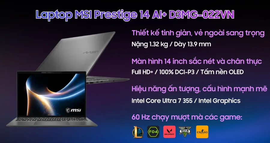 MSI Prestige 14 AI+ D3MG-022VN – ảnh 7