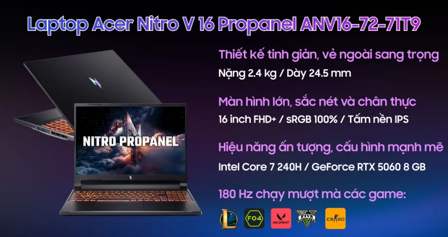 Acer Gaming Nitro Propanel ANV16-72-71T9 – ảnh 2