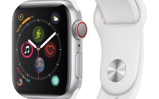 Apple-watch-series-4-gps-lte-silver-alumium-40mm-white-sport-band