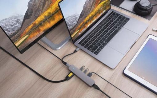 Hyperdrive 6 in 1 usb type c hub space gray silver new mac365 2