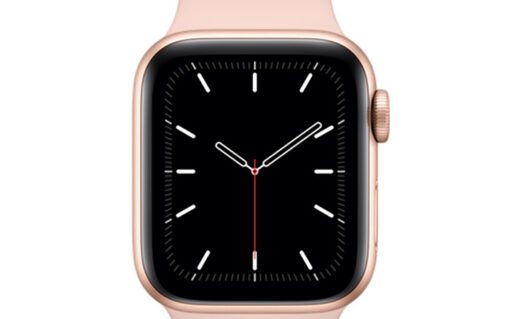 Apple watch s5 gps gold aluminum case with pink sand sport band 2