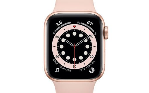 Apple watch s6 gold aluminum pink sand sport band 2