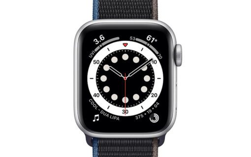 Apple watch s6 gps silver aluminum case with charcoal sport loop 2