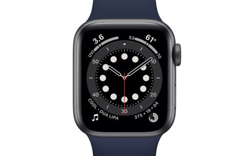 Apple watch s6 gps space gray aluminum case with deep navy sport band 2